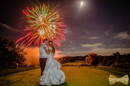 Rachael and Pierre Jean fireworks at brookfield for weddings